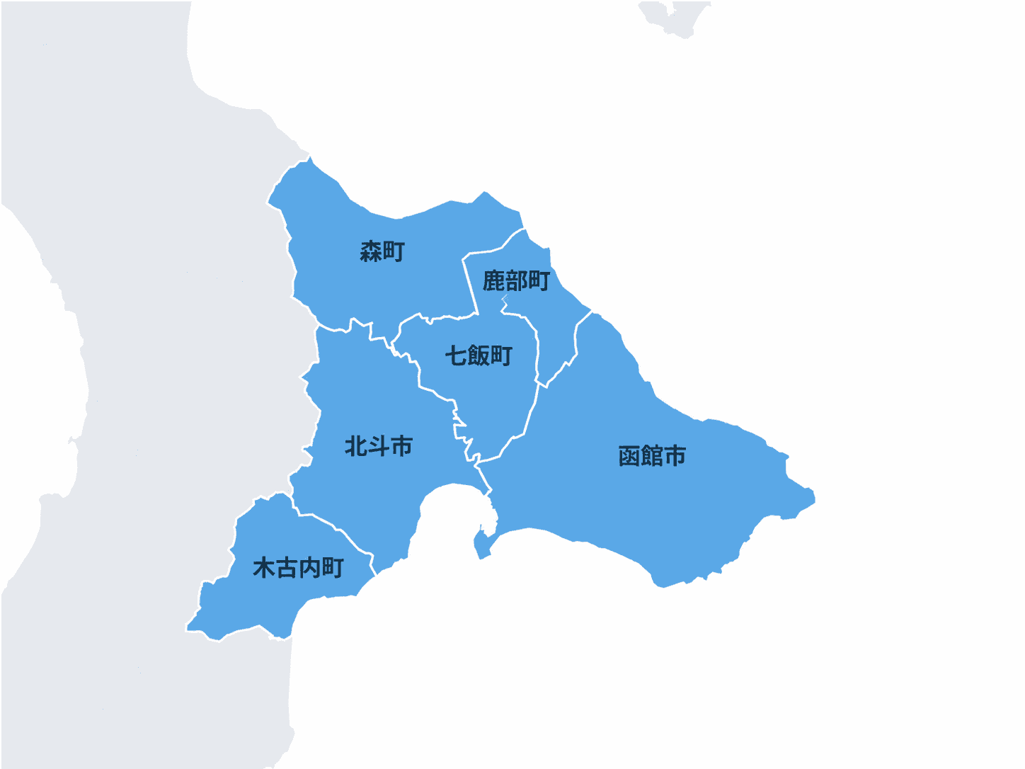 渡島・檜山対応エリアマップ